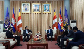 Meeting between the Ambassador of the Republic of Armenia to the Socialist Republic of Vietnam Vahram Kazhoyan met with the Ambassador of the Kingdom of Cambodia to the Socialist Republic of Vietnam Chay Navuth.