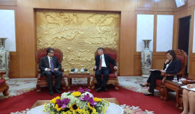 Meeting between the Ambassador of the Republic of Armenia to Vietnam Vahram Kazhoyan and the Deputy Chairman of the Central Committee of Foreign Affairs of the Communist Party of the Socialist Republic of Vietnam Nguyen Tuan Phong.