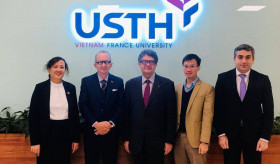Meeting between Ambassador of the Republic of Armenia to the Socialist Republic of Vietnam Vahram Kazhoyan and the Professor Jean-Marc Lavest, Principal Rector of the University of Science and Technology of Hanoi (USTH)