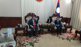 Meeting of H.E. Mr. Vahram Kazhoyan, Ambassador of the Republic of Armenia to the Lao People's Democratic Republic with H.E. Mr. Phankham Viphavanh, Prime Minister of the Lao People's Democratic Republic.
