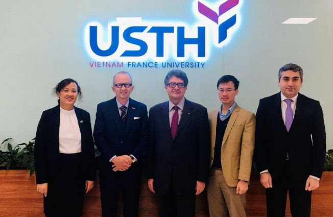 Meeting between the Ambassador of the Republic of Armenia to the Socialist Republic of Vietnam Vahram Kazhoyan and Professor Jean-Marc Lavest, Principal Rector of the University of Science and Technology of Hanoi (USTH)
