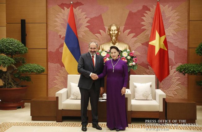 Meeting of H.E. Mr. Nikol  PASHINYAN, Prime Minister of the Republic of Armenia with H.E. Mrs. Nguyen Thi Kim Ngân, Speaker of the National Assembly of the Socialist Republic of Vietnam.