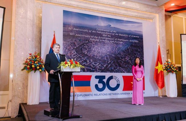 Official reception on the occasion of the 31st anniversary of the Independence of the Republic of Armenia and the 30th anniversary of the establishment of diplomatic relations between Armenia and Vietnam.